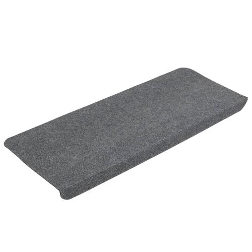 Selvklæbende trappemåtter 15 stk. 65x24,5x3,5 cm grå