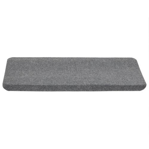 Selvklæbende trappemåtter 15 stk. 65x24,5x3,5 cm grå