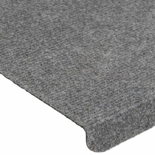 Selvklæbende trappemåtter 15 stk. 65x24,5x3,5 cm grå