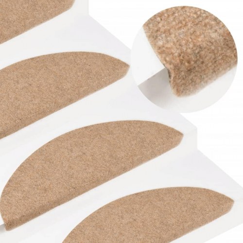 Selvklæbende trappemåtter - 10 stk. 65 × 22,5 × 3,5 cm, beige