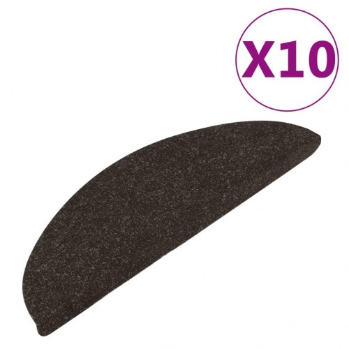 Selvklæbende trappemåtter - 10 stk., 56 × 17 × 3 cm, antracitgrå