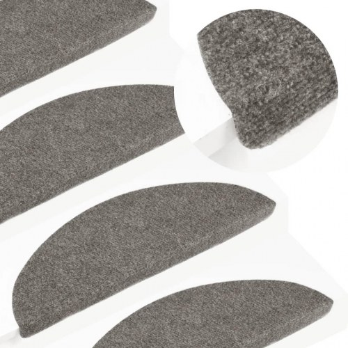 Selvklæbende trappemåtter - 10 stk., 65 × 22,5 × 3,5 cm, grå