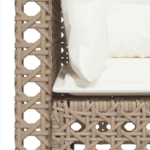 Hjørnemoduler til havesofa 2 stk. med hynder polyrattan beige