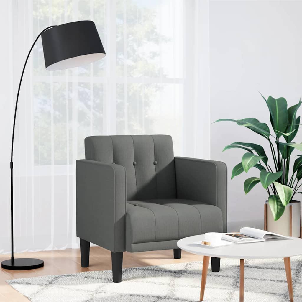 Sofastol med armlæn 53 cm stof mørkegrå