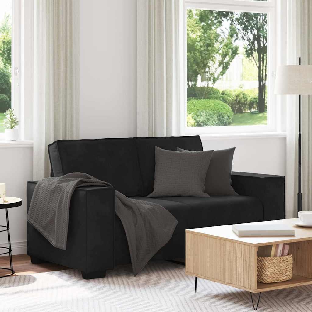 2-Personers Sofa Velour - 120 cm / Sort