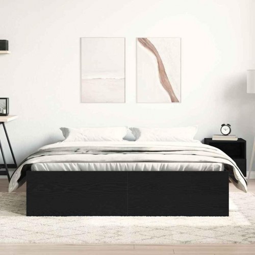 Sengestel uden madras 160×200 cm - konstrueret træ, sort eg