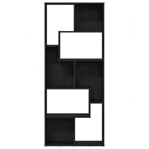 Bogreol 67×24×161 cm i konstrueret træ - sort egetræsfarve