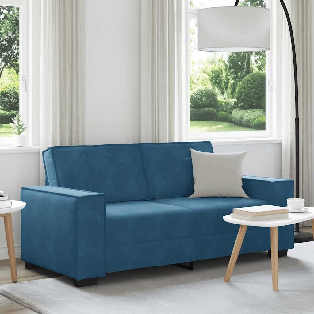 2-Personers Sofa Velour - 140 cm / Blå