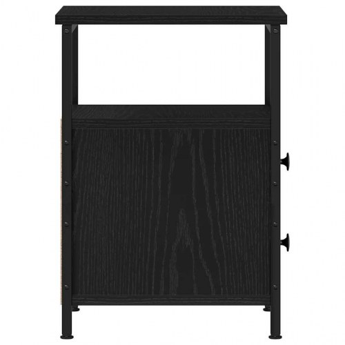 Sengebord med 2 skuffer - 34 × 35,5 × 50 cm, sort egetræslook