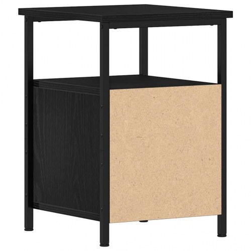 Sengebord med 2 skuffer - 34 × 35,5 × 50 cm, sort egetræslook
