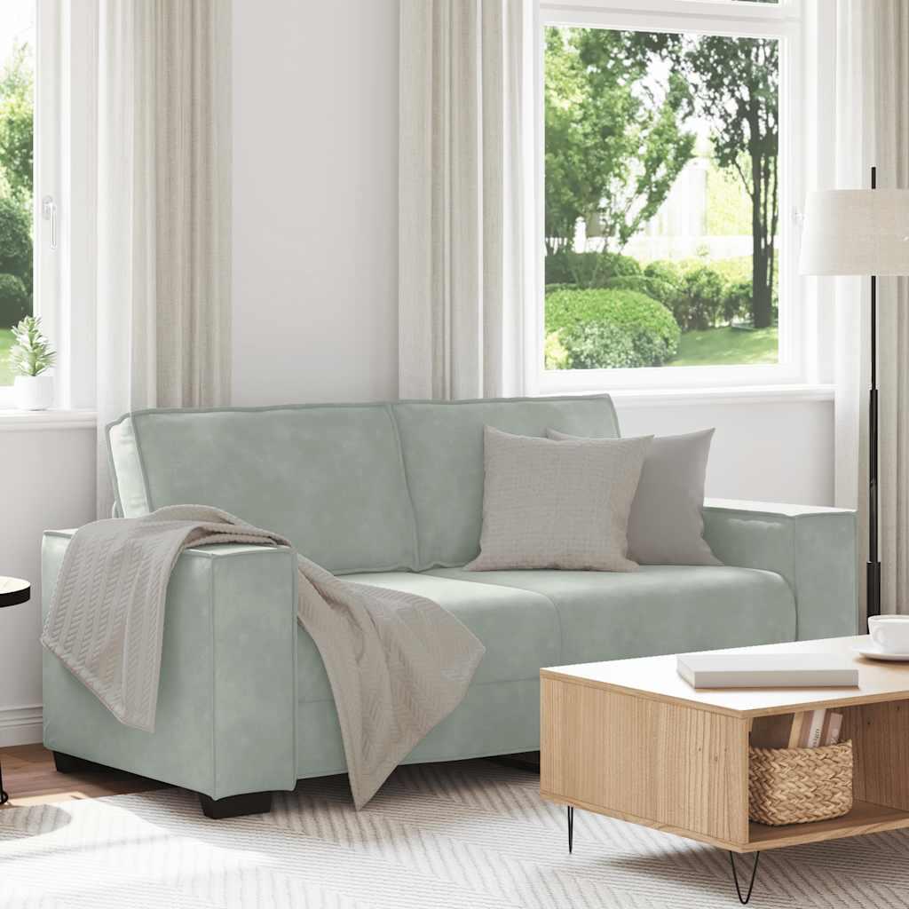 2-Personers Sofa Velour - 140 cm / Lysegrå