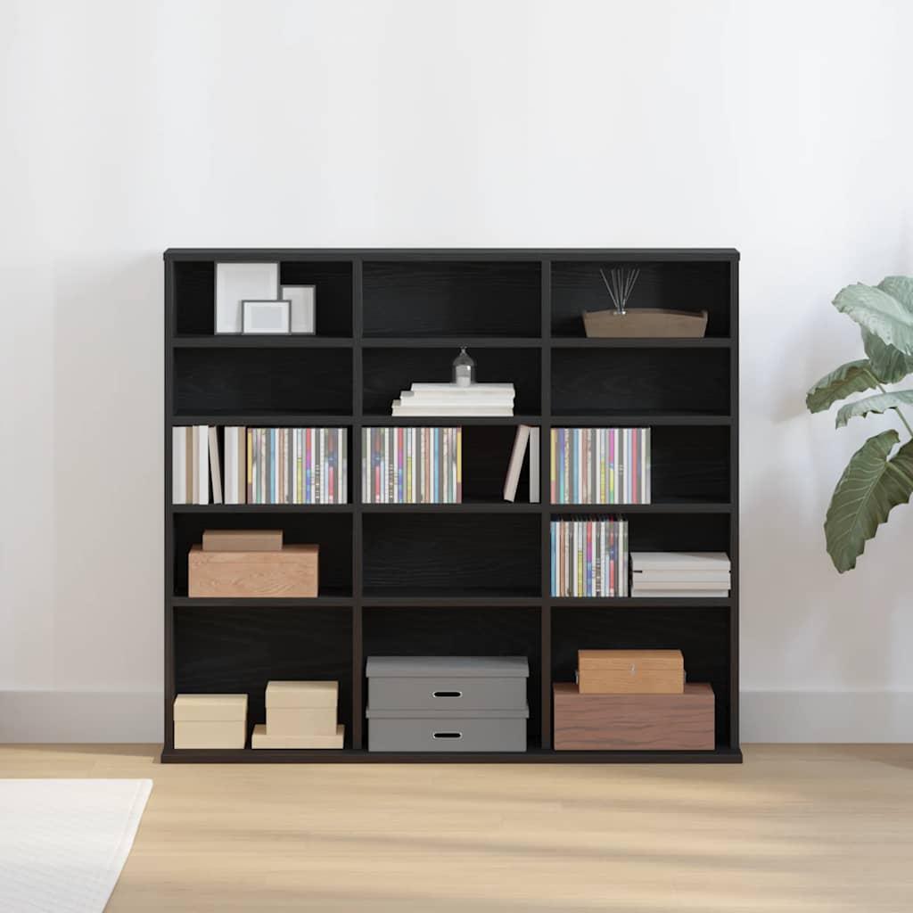 Cd-Reol 102X16X177,5 Cm Konstrueret Træ - Sort eg / 100.5 x 23 x 89.5 cm