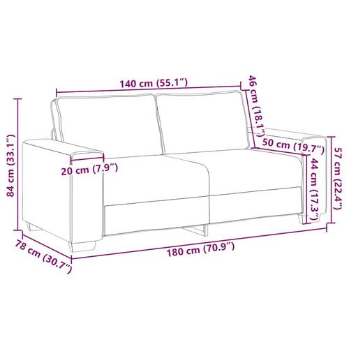 2-personers sofa 140 cm fløjl mørkegrøn