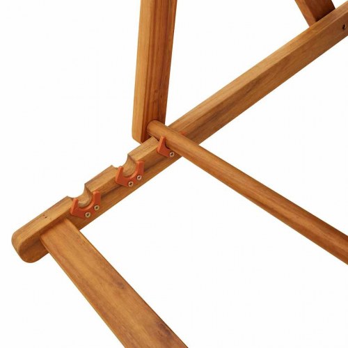 Sammenklappelig strandstol med armlæn akacietræ&Textilene sort