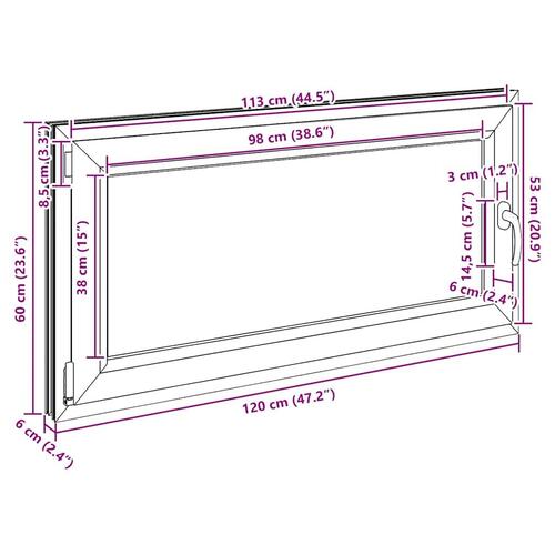 Kældervindue RISOR 120x60 cm Tilt&Drej DIN venstre hvid