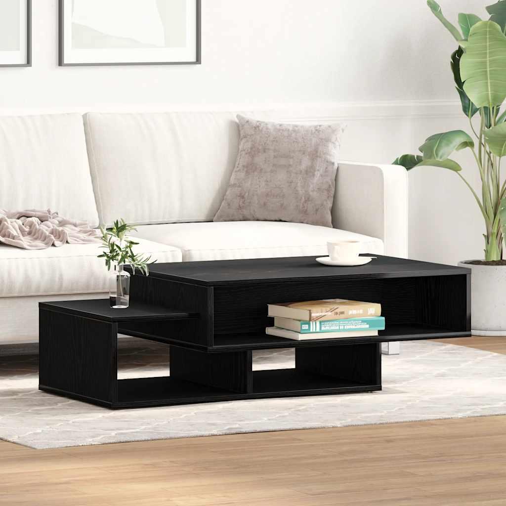 Sofabord 105x55x32 cm konstrueret træ sort egetræsfarve