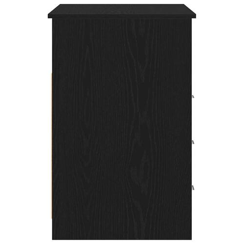 Skrivebord m. skuffer 102x50x76 cm konstrueret træ sort egetræ