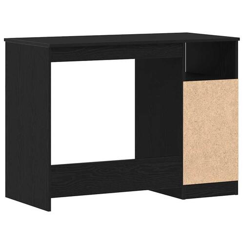 Skrivebord m. skuffer 102x50x76 cm konstrueret træ sort egetræ