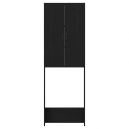 Vaskemaskineskab 64 × 25,5 × 190 cm - sort egetræsfarve