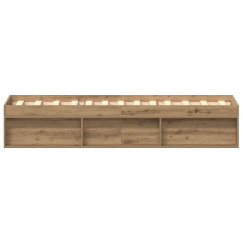 Sengeramme 75×190 cm i kunsteg - uden madras, med opbevaring