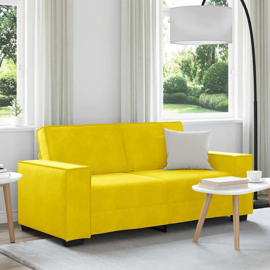 2-Personers Sofa Velour - 140 cm / Gul