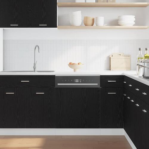 Låge til opvaskemaskine 60x1,5x67 cm konstrueret træ sort-eg