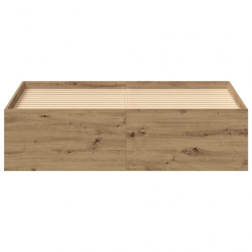 Sengestel med opbevaring 135 x 190 cm - konstrueret træ i kunsteg
