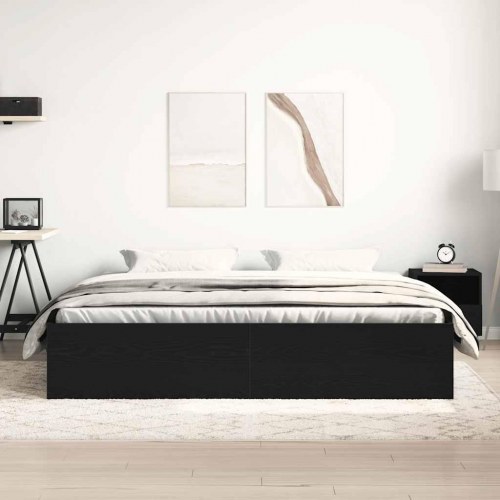 Sengestel uden madras 150x200 cm konstrueret træ sort eg
