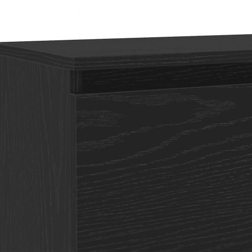 Tv-bord med LED-lys 120x30x36 cm konstrueret træ sort egetræ