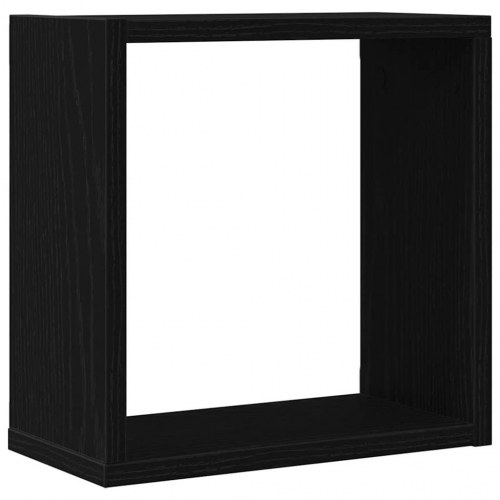 Væghylder kubeformede - 4 stk. 30×15×30 cm, konstrueret træ, sort eg