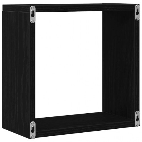 Væghylder kubeformede - 4 stk. 30×15×30 cm, konstrueret træ, sort eg