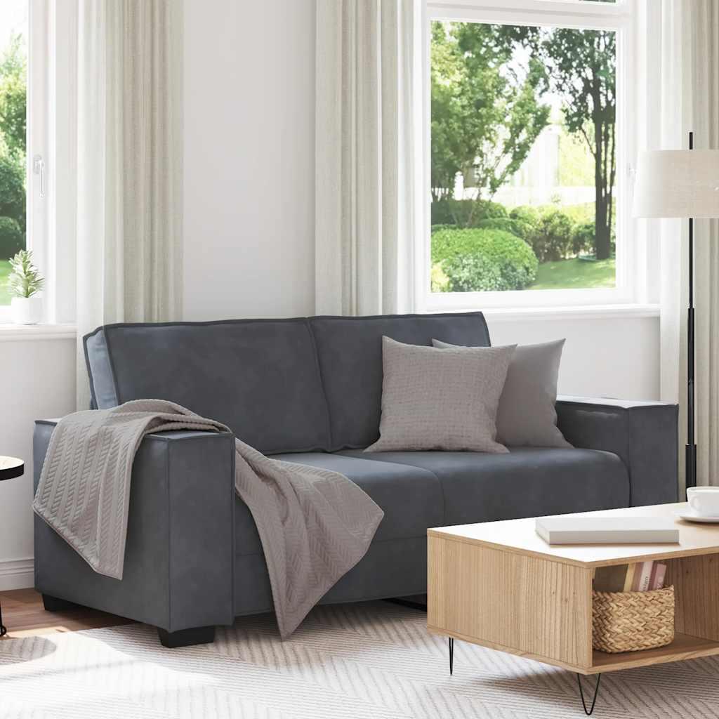 2-Personers Sofa Velour - 140 cm / Mørkegrå