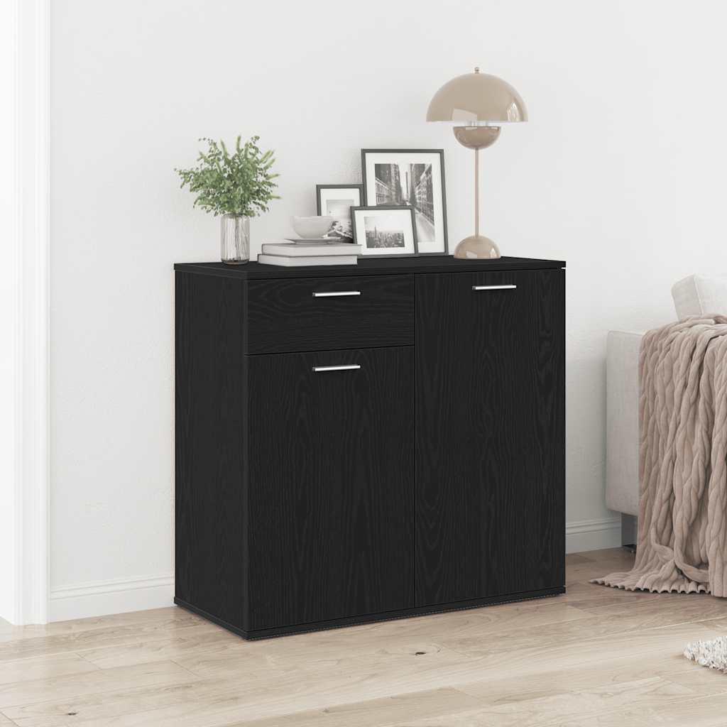 Skænk 160X36X75 Cm Konstrueret Træ - 80 cm / Sort eg