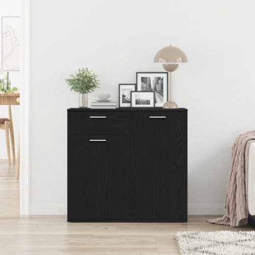 Skænk 80 x 36 x 75 cm - sort egetræsfarve