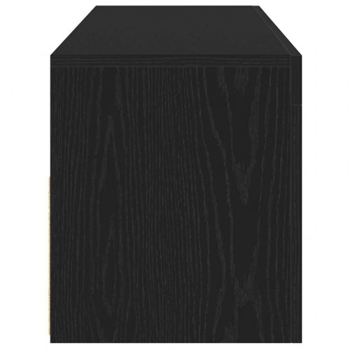 TV-bord med LED-lys 120 x 35 x 40 cm - sort egetræ