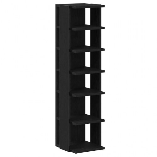 Skoskabe 2 stk. - 25 × 27 × 102 cm, konstrueret træ, sort eg