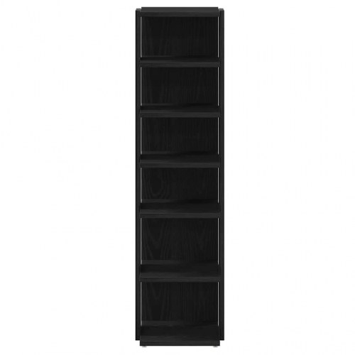 Skoskabe 2 stk. - 25 × 27 × 102 cm, konstrueret træ, sort eg