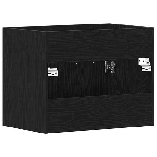 Badeværelsesvaskeskab 60x38,5x46 cm konstrueret træ sort egetræ