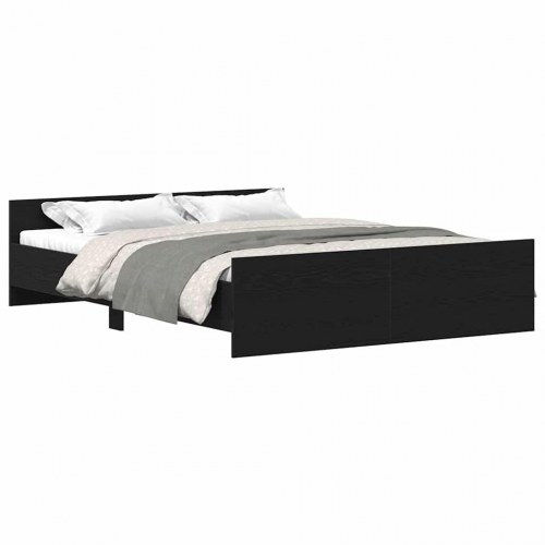 Sengestel uden madras 160×200 cm - konstrueret træ, sort eg