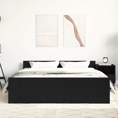 Sengestel uden madras 160×200 cm - konstrueret træ, sort eg