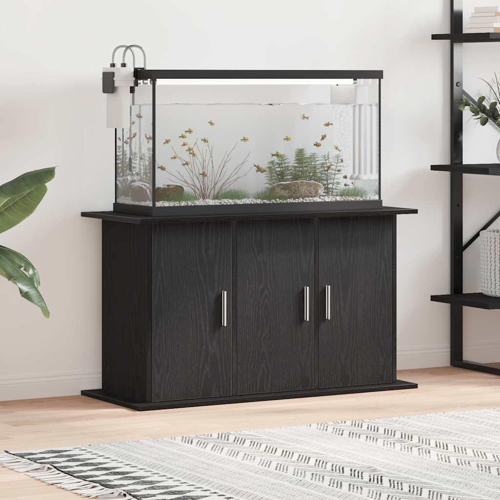 Akvariestativ i sort egetræ 101×41×58 cm - konstrueret træ