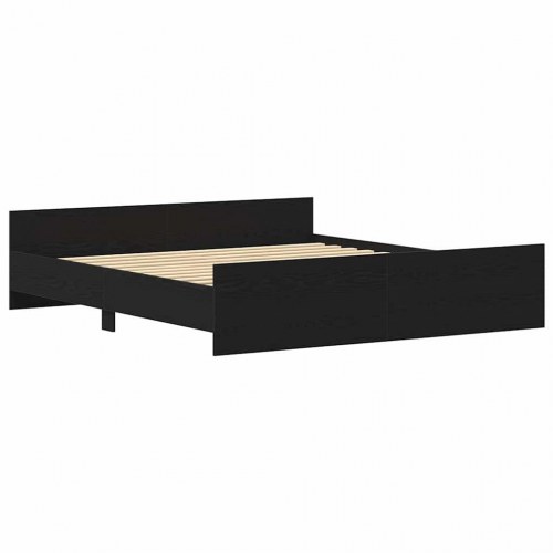 Sengestel 200x200 cm i konstrueret træ - sort eg
