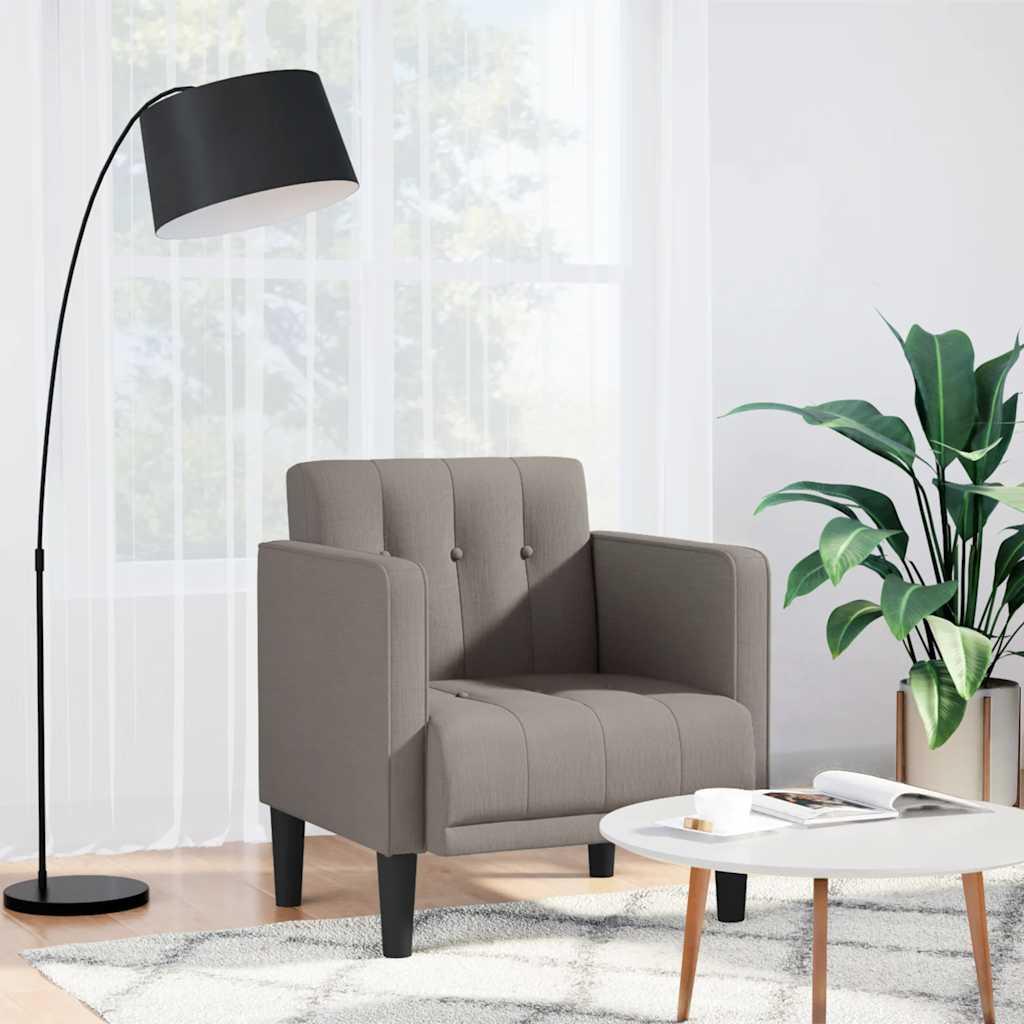 Sofastol med armlæn 53 cm stof gråbrun