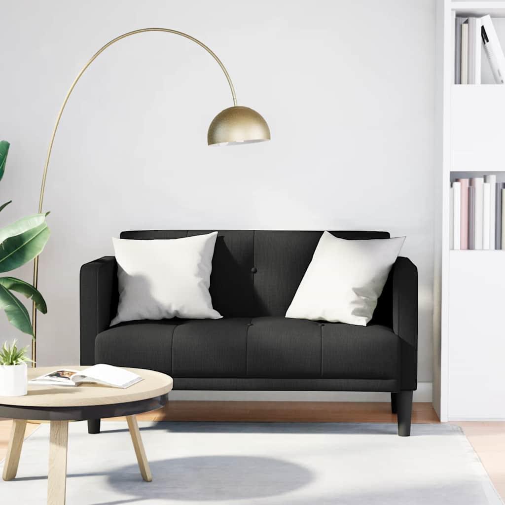 Elskovssofa 111 cm i sort stof - 2-personers sofa