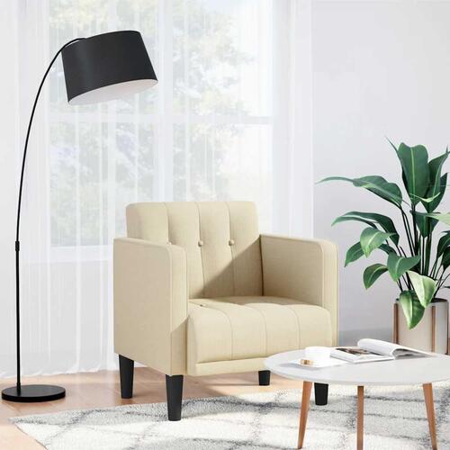 Sofastol med armlæn 53 cm stof cremefarvet