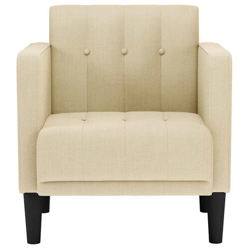Sofastol med armlæn 53 cm stof cremefarvet