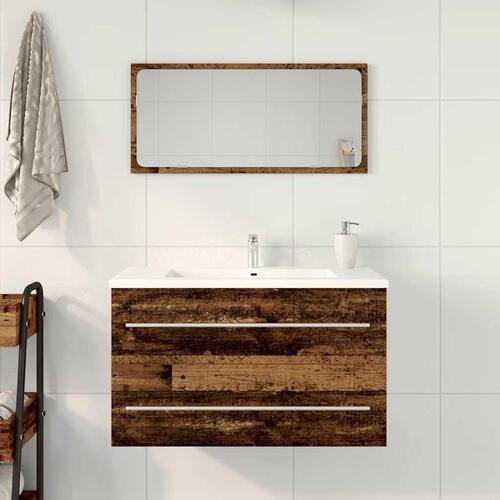 Underskab til håndvask 80x38,5x48cm konstrueret træ gammelt træ