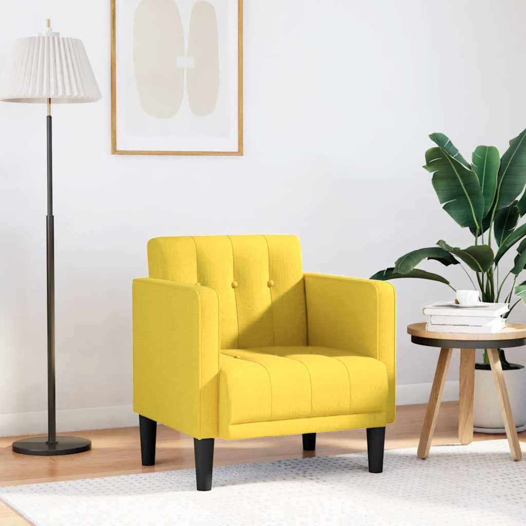 Sofastol med armlæn 53 cm stof lysegul