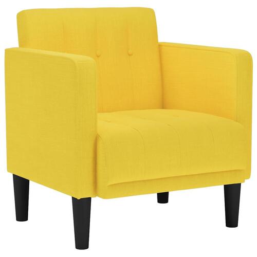 Sofastol med armlæn 53 cm stof lysegul