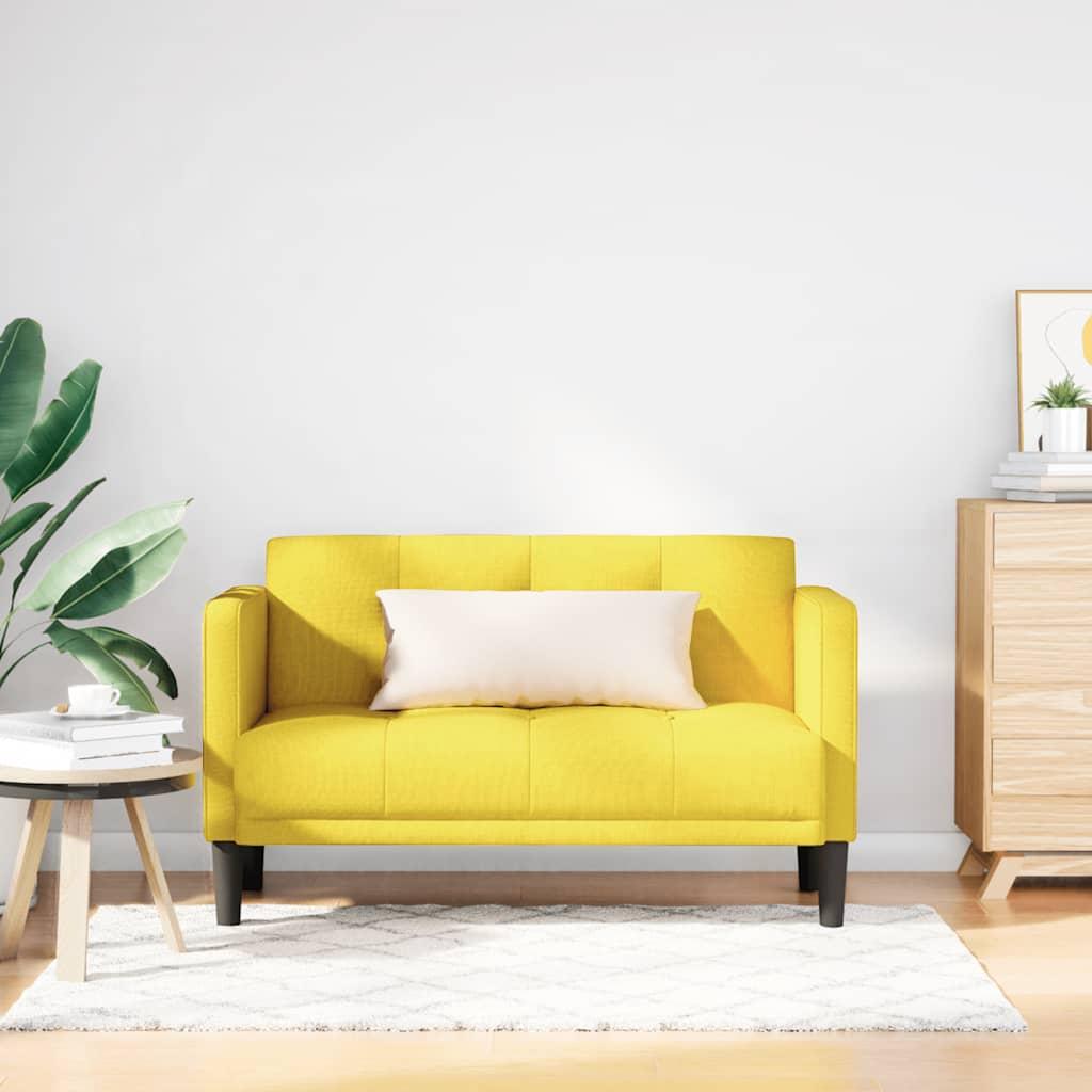 Elskovssofa i stof - 111 cm, gul 2-personers sofa